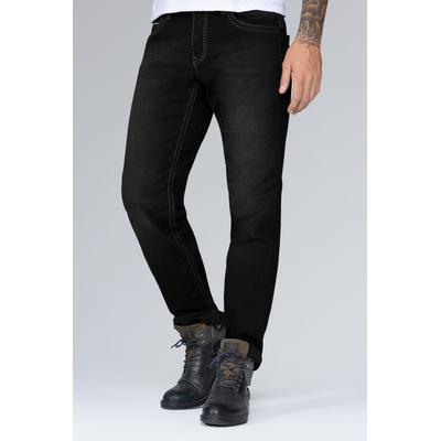 Comfort-fit-Jeans CAMP DAVID, Herren, Gr. 40, Länge 34, schwarz, Material: 98% Baumwolle, 2% Elasthan, Zusatz: Enthält nichttextile Teile tierischen Ursprungs (Badge), Abriebeffekte, casual, comfort fit, Jeans, mit Used-Waschung Image