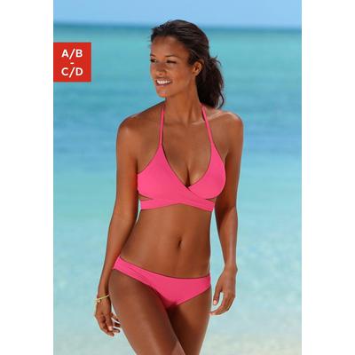 Triangel-Bikini BENCH., Damen, Gr. 36, Cup A/B, pink, Polyamid, unifarben, Bikini-Sets, in Wickeloptik Image