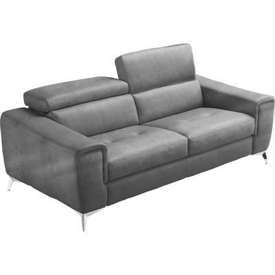 Schlafsofa EGOITALIANO "Francine Designsofa, Loungesofa mit Dauerschlaffunktion, Breite 233 cm", grau (steingrau), B:233cm H:100cm T:106cm, Luxus-Micofaser Lederoptik (100% Polyester) ist ein neues technisches Gewebe mit einem visuellen und taktilen... Image