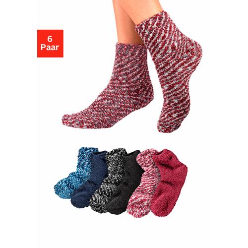 Kuschelsocken LAVANA Gr. 35-38, bunt Damen Socken Kuschelsocken in Flausch-Qualität
