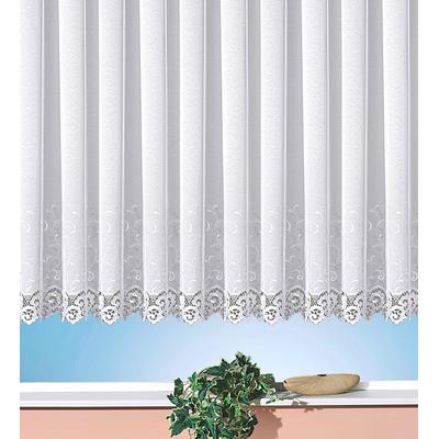 Gardine WECKBRODT "Elina" Gr. 2, weiß, B:450cm H:145cm, Polyester, Gardinen, echte Stickerei, Makramee, halbtransparent, Bordüre, gebogt, Store Image