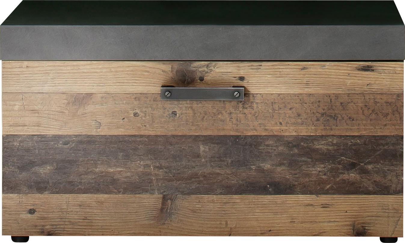 Sitzbank INOSIGN "Ilana", grau (graphit grau matera), B:80cm H:45cm T:37cm, Holzwerkstoff, Sitzbänke, Sitzbank mit Klappe & Stauraum - (B/T/H) 80/37/45 cm