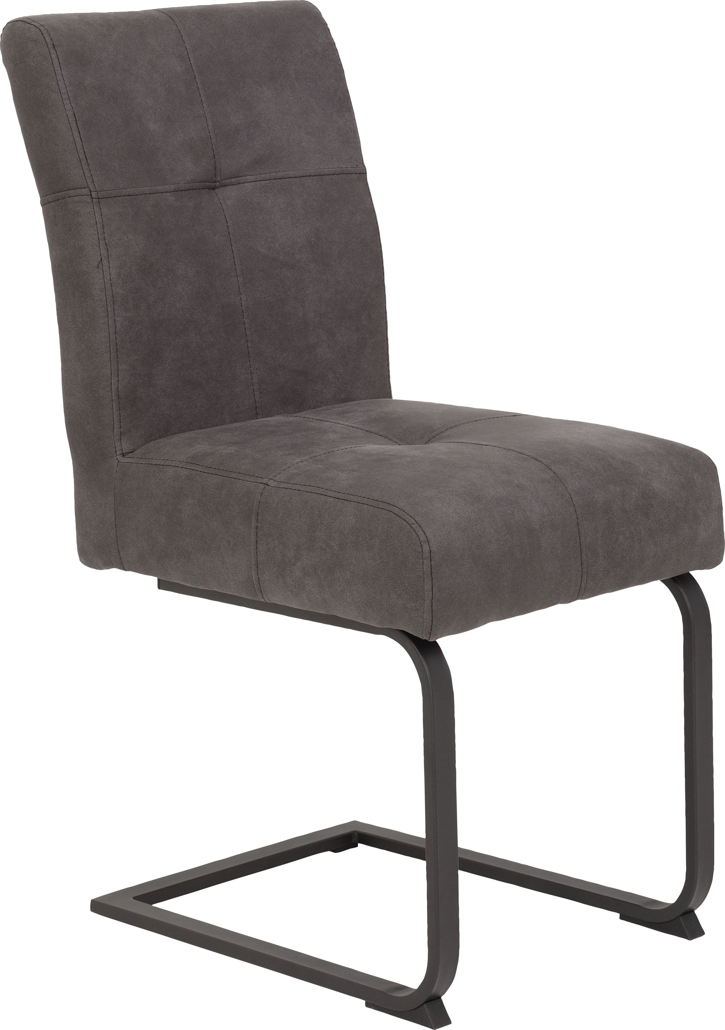 Esszimmerstuhl HELA "Luise S Schwingstuhl, Freischwinger, TOPSELLER 2er-Set", schwarz (vintage anthrazit, anthrazit), B:43cm H:91cm T:65cm, Metall, Polyester, Stoff, Stühle, Sitz mit Federkern, Extra dicke Polsterung, Küchenstuhl, OTTOs Choice