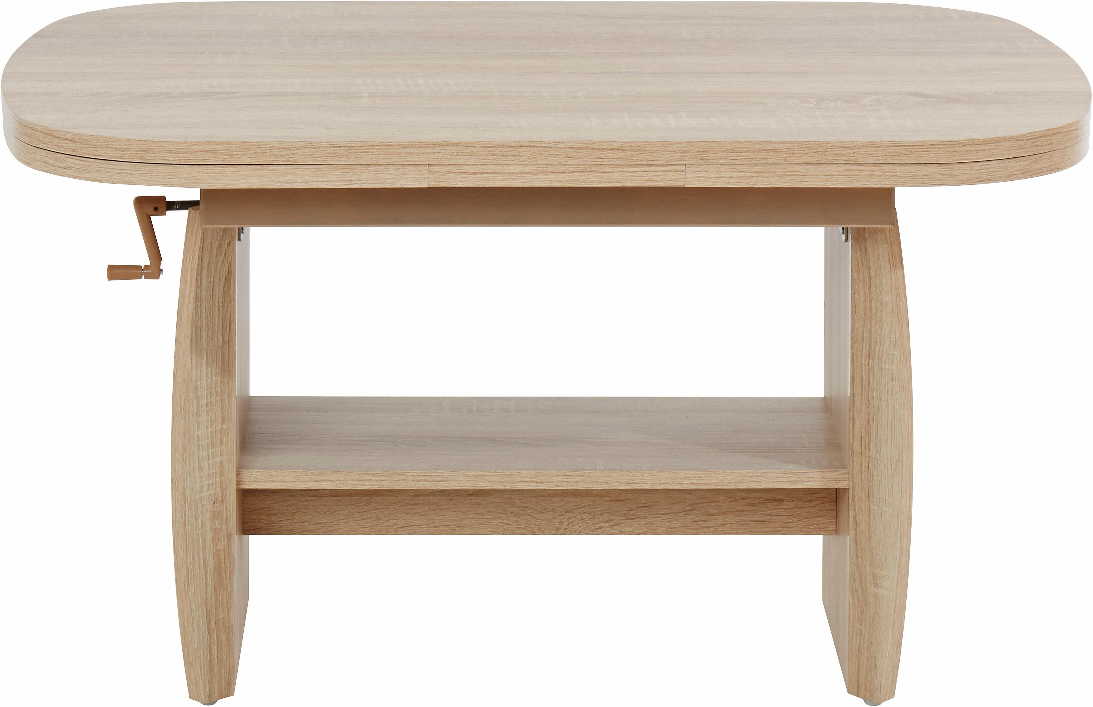 Couchtisch HELA, braun (sonoma eiche), B:90cm H:52cm T:68cm, Tische, Couchtisch, Höhenverstellbar und ausziehbar