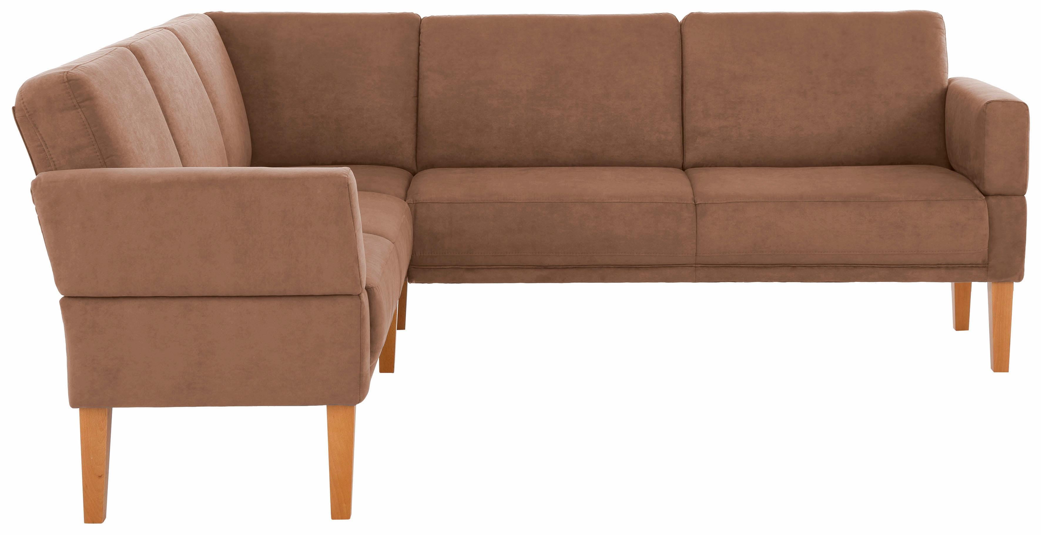 Eckbank HOME AFFAIRE "Fehmarn", braun, B:255cm H:98cm T:210cm, Microfaser in Antik Leder Optik aus 100% Polyester, Sitzbänke, wahlweise langer Schenkel links oder rechts Image