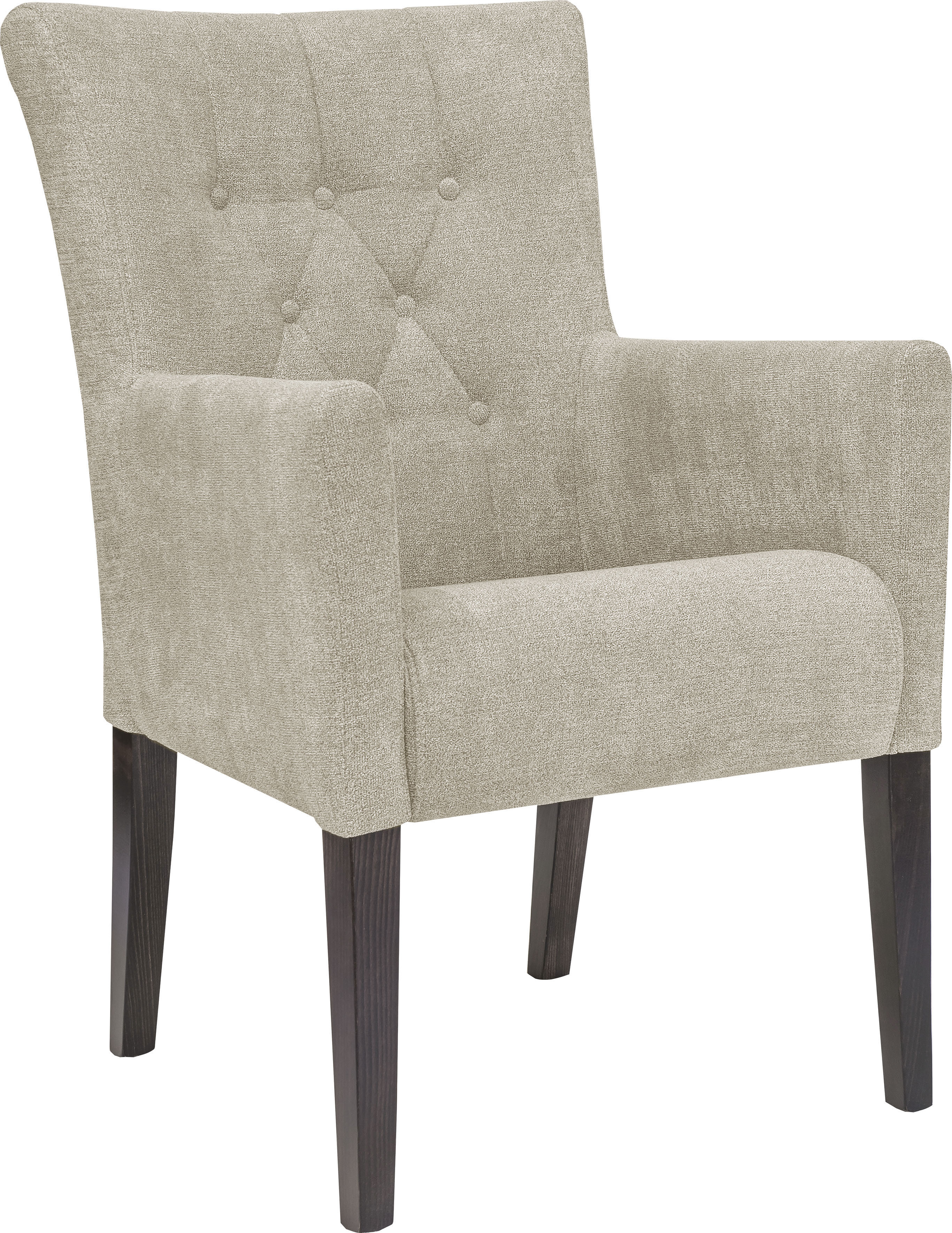 Esszimmerstuhl HOME AFFAIRE "King", beige (creme, wenge), B:60cm H:92cm T:65cm, Polyester, Stühle, Esszimmerstuhl, Esszimmerstuhl mit Knopfheftung