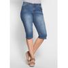 Jeansbermudas SHEEGO "Große Größen", Damen, Gr. 44, Normalgrößen, blau (blau denim), Obermaterial: 98% Baumwolle, 2% Elasthan, unifarben, casual, 3/4-Länge, Jeans, mit kleinen Seitenschlitzen, Topseller