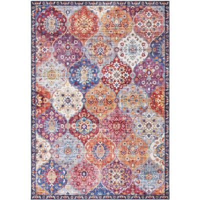 Teppich ELLE DECORATION "Kashmir Ghom" Gr. 34, bunt (multi), B:80cm H:5mm L:150cm, Polyester, Teppiche, Orientalisch, Läufer, Kurzflor, Vintage, Wohnzimmer, Schlafzimmer Image