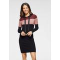 Strickkleid LAURA SCOTT, Damen, Gr. 48, N-Gr, bunt (schwarz, bordeaux, gestreift), Strick, Obermaterial: 50% Viskose, 28% Polyester, 22% Polyamid, feminin, figurumspielend kurz, Langarm Bündchen, Kleider, für festliche Anlässe und Theaterbesuche,...
