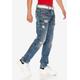 Straight-Jeans CIPO & BAXX Gr. 38, Länge 32, blau Herren Jeans Straight Fit