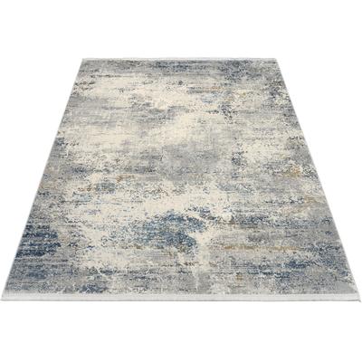 Teppich OCI DIE TEPPICHMARKE "ELEMENTS VITA", blau (graublau), B:67cm H:8mm L:130cm, Viskose, Polyester, Teppiche Image