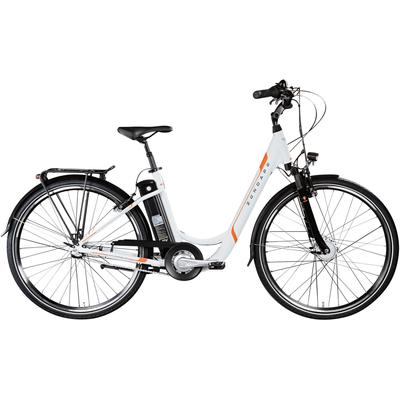 E-Bike ZÜNDAPP "Z510" Gr. 48, weiß (orange, weiß), E-Bikes, 48cm, 28 Zoll (71,12cm), Pedelec, Elektrofahrrad für Damen u. Herren, Topseller