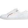 Sneaker TOMMY HILFIGER "TOMMY HIFLIGER SIGNATURE SNEAKER", Damen, Gr. 38, weiß, Leder, Lederimitat, sportlich, Schuhe Halbschuh Skaterschuh, mit bunter Paspellierung, Freizeitschuh, Halbschuh, Schnürschuh