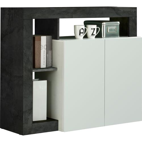 „Sideboard LC „“Hamburg““ Sideboards Gr. B/H/T: 108 cm x 93 cm x 42 cm, grau (weiß, ossido) Sideboards Breite 108 cm“