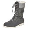 Winterstiefel REMONTE, Damen, Gr. 41, grau (grau, kombiniert), Leder, Lederimitat, Textil, casual, Schuhe, Schnürboots, Stiefelette mit wasserabweisender Tex-Ausstattung