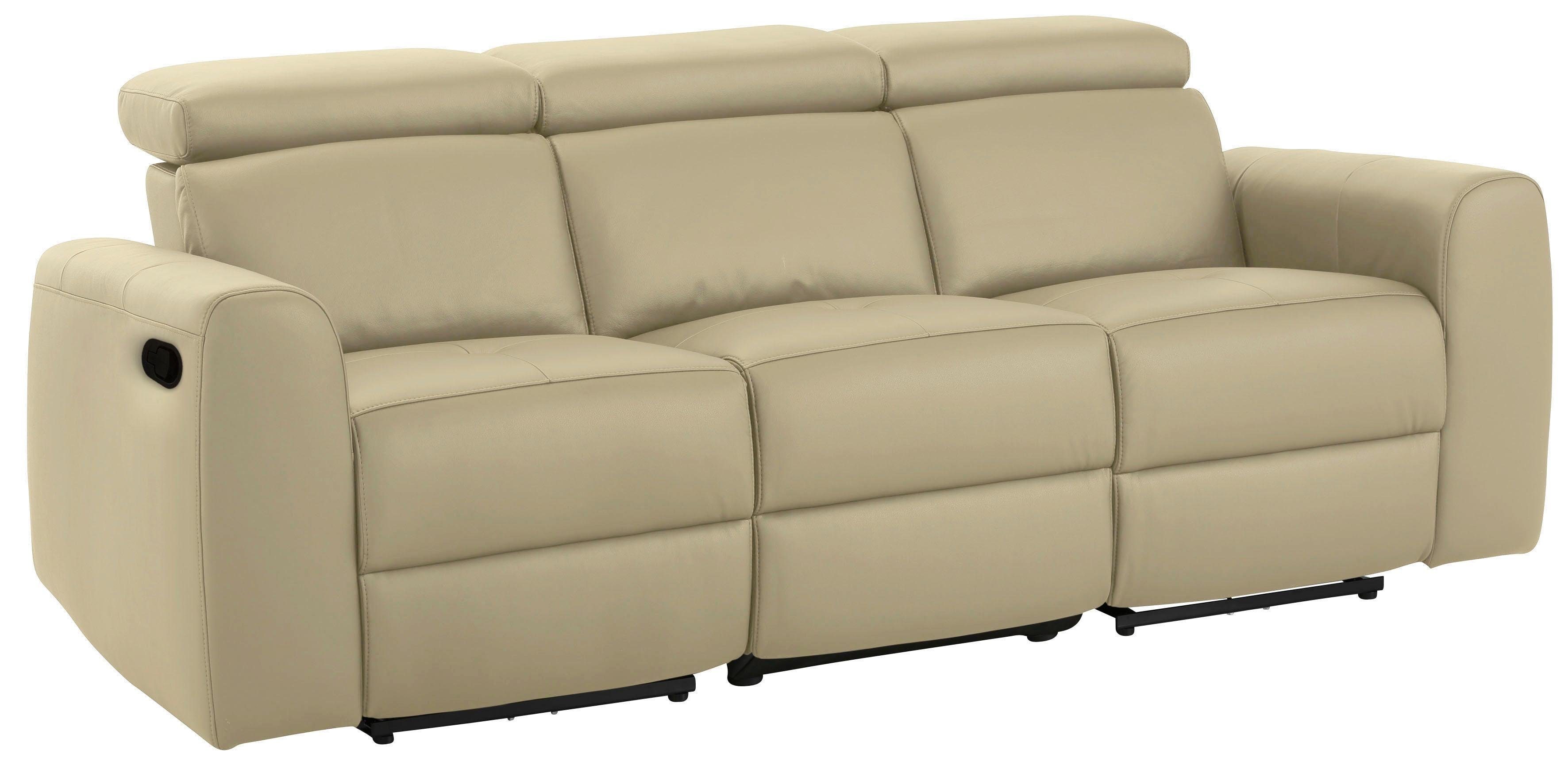 3-Sitzer HOME AFFAIRE "Sentrano", beige (creme), B:209cm H:82cm T:98cm, NaturLEDER/Kunstleder (Das Leder hat eine Dicke von 0, 9-1, 0 mm);Kunstleder;Webstoff (95% Polyeste, 5% Nylon);Struktur fein (95% Polyester, 5% Nylon), Sofas, auch mit...