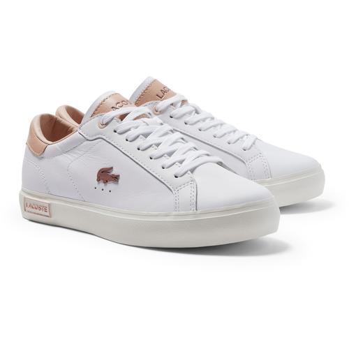 „Sneaker LACOSTE „“POWERCOURT 222 5 SFA““ Gr. 37,5, bunt (weiß, hellrosa) Schuhe Sneaker“