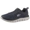 Sneaker SKECHERS "Track-Scloric", Herren, Gr. 48,5, blau (navy), Textil, Leder, sportlich, Schuhe, Freizeitschuh, Halbschuh, Schnürschuh mit Skechers Memory Foam