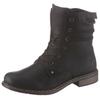Schnürboots RIEKER, Damen, Gr. 38, schwarz, Nubuklederimitat, klassisch, Schuhe, Stiefelette, Blockabsatz, mit dezenter Schnürung