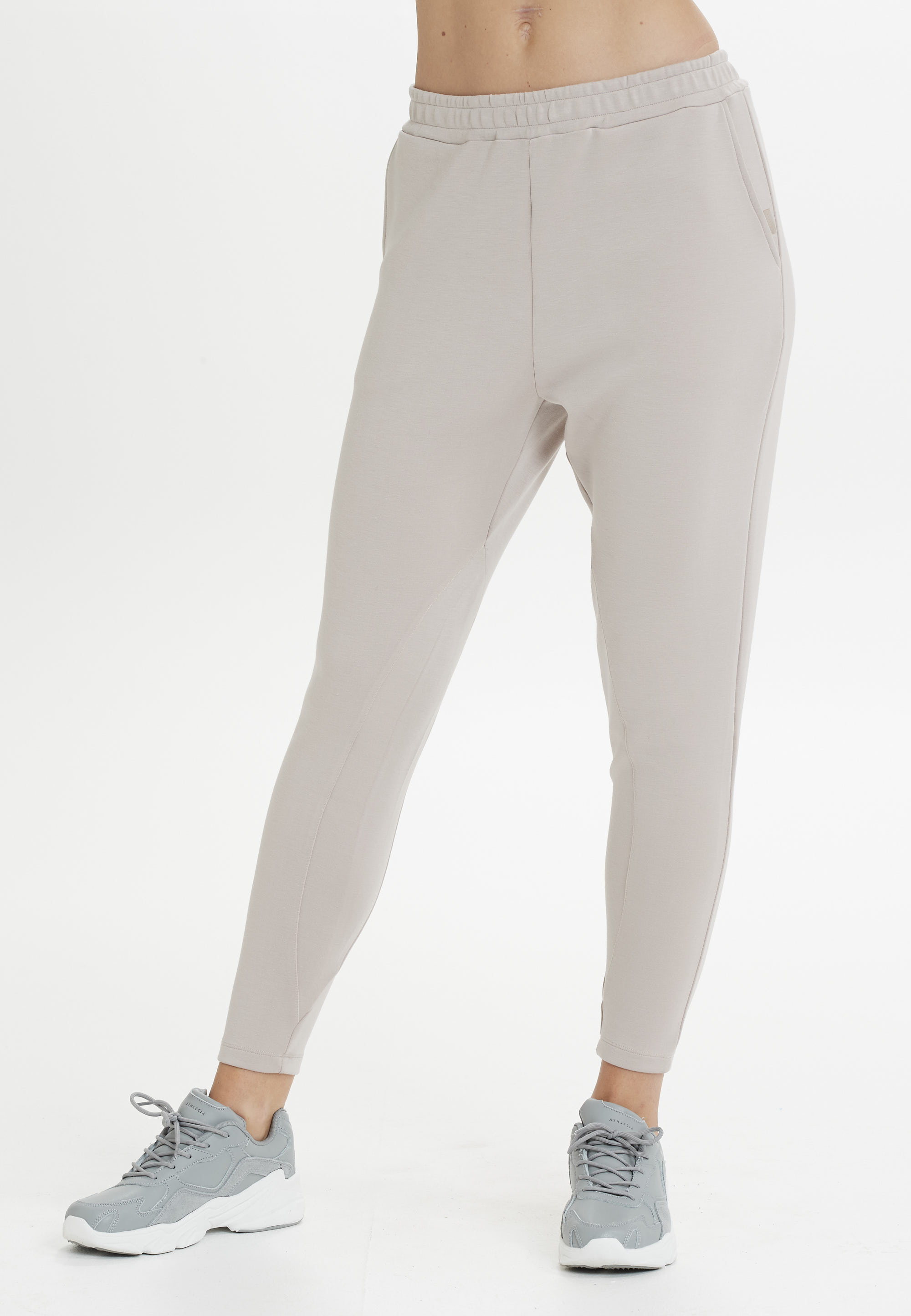 Sweathose ATHLECIA "Aoma", Damen, Gr. 40, EURO-Größen, beige, 51% Polyester, 44% Modal, 5% Elasthan, unifarben, Hosen Sweathose, mit atmungsaktiver Eigenschaft