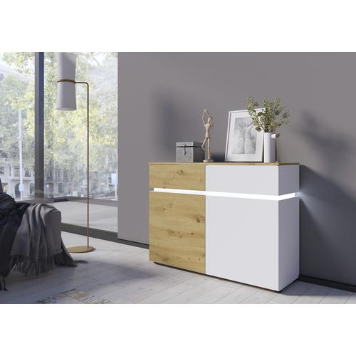 „Sideboard INOSIGN „“Luci““ Sideboards Gr. B/H/T: 120 cm x 90 cm x 40 cm, 2, weiß (eichefarben artisan, alpinweiß) Sideboards Breite 120 cm“