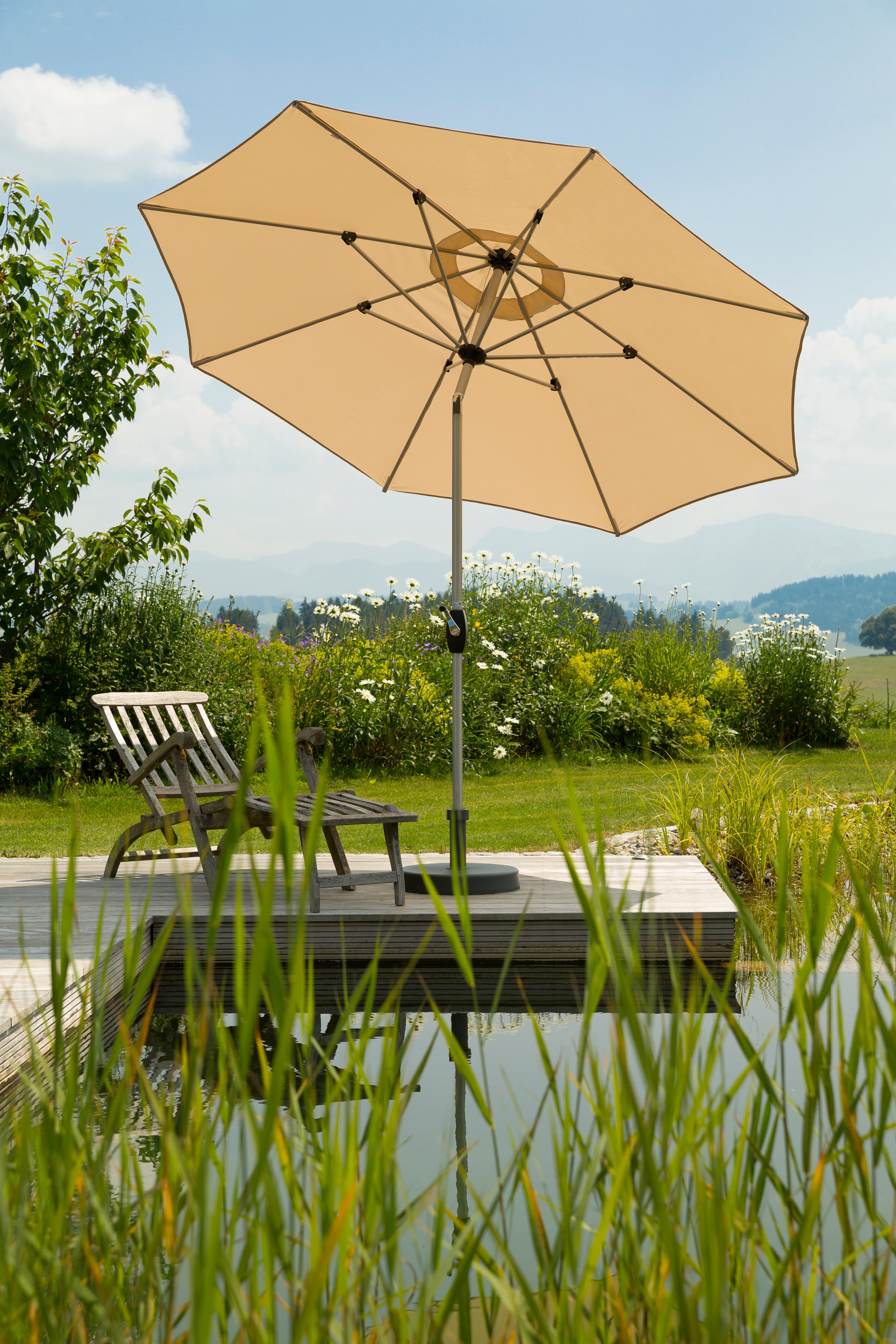 Sonnenschirm SCHNEIDER SCHIRME "Venedig", beige (natur), Obermaterial: 100% Polyester, Standschirme, ohne Schirmständer