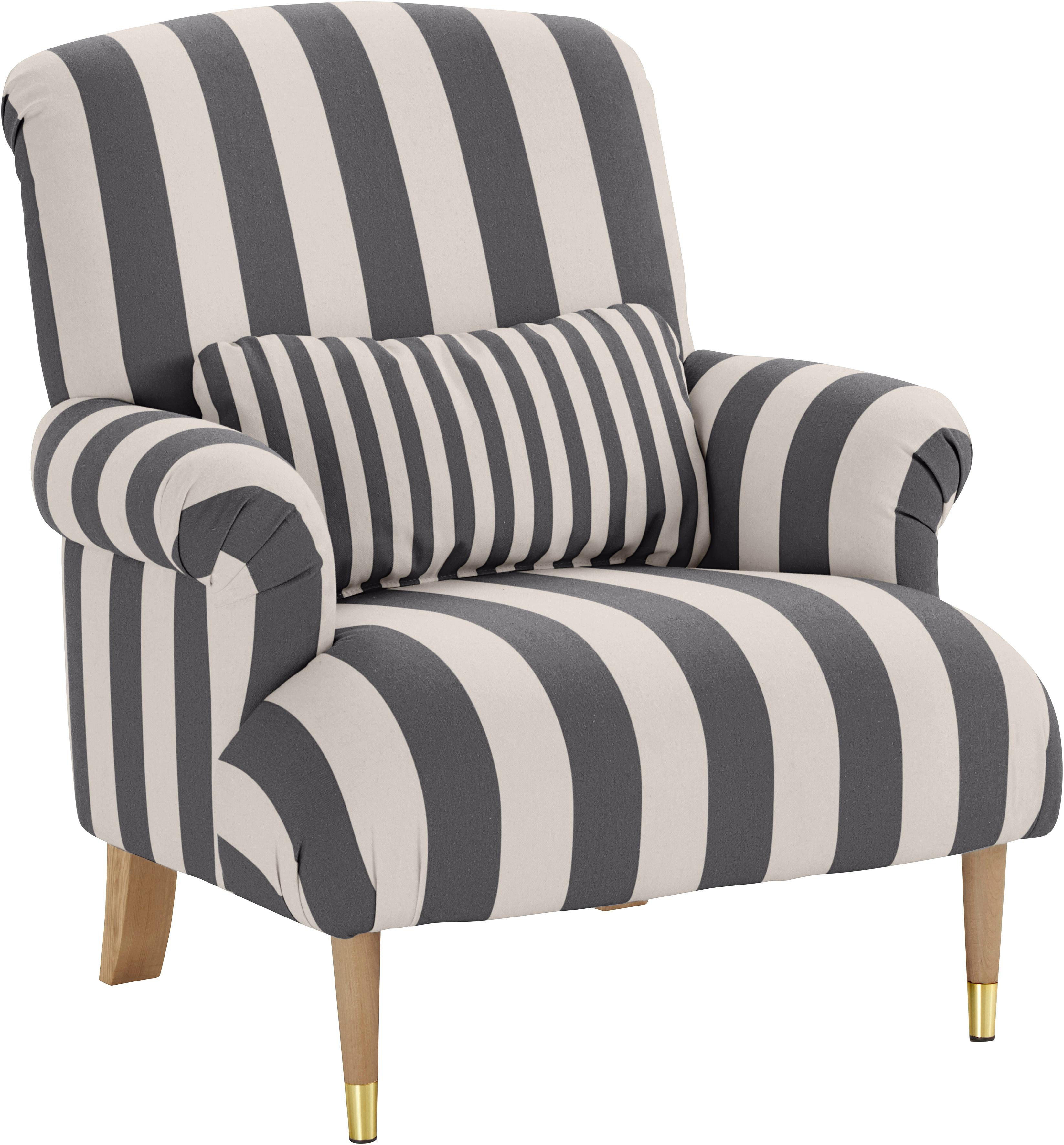 XXL-Sessel HOME AFFAIRE "Cholet Sessel", grau (anthrazit, creme), B:86cm H:95cm T:95cm, Baumwollmix (40% Baumwolle/60% Polyester), Sessel, XXL-Sessel, mit Zierkissen und Beinen aus Eiche, Bezugsqualität: Baumwollmix, Big