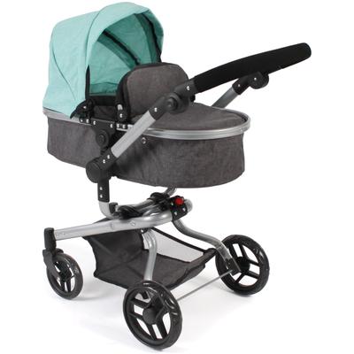 Kombi-Puppenwagen CHIC2000 "Yolo, Anthrazit-Mint", grau (anthrazit, mint), Puppenwagen, KinderB:42cm H:81cm T:42cm, Meta