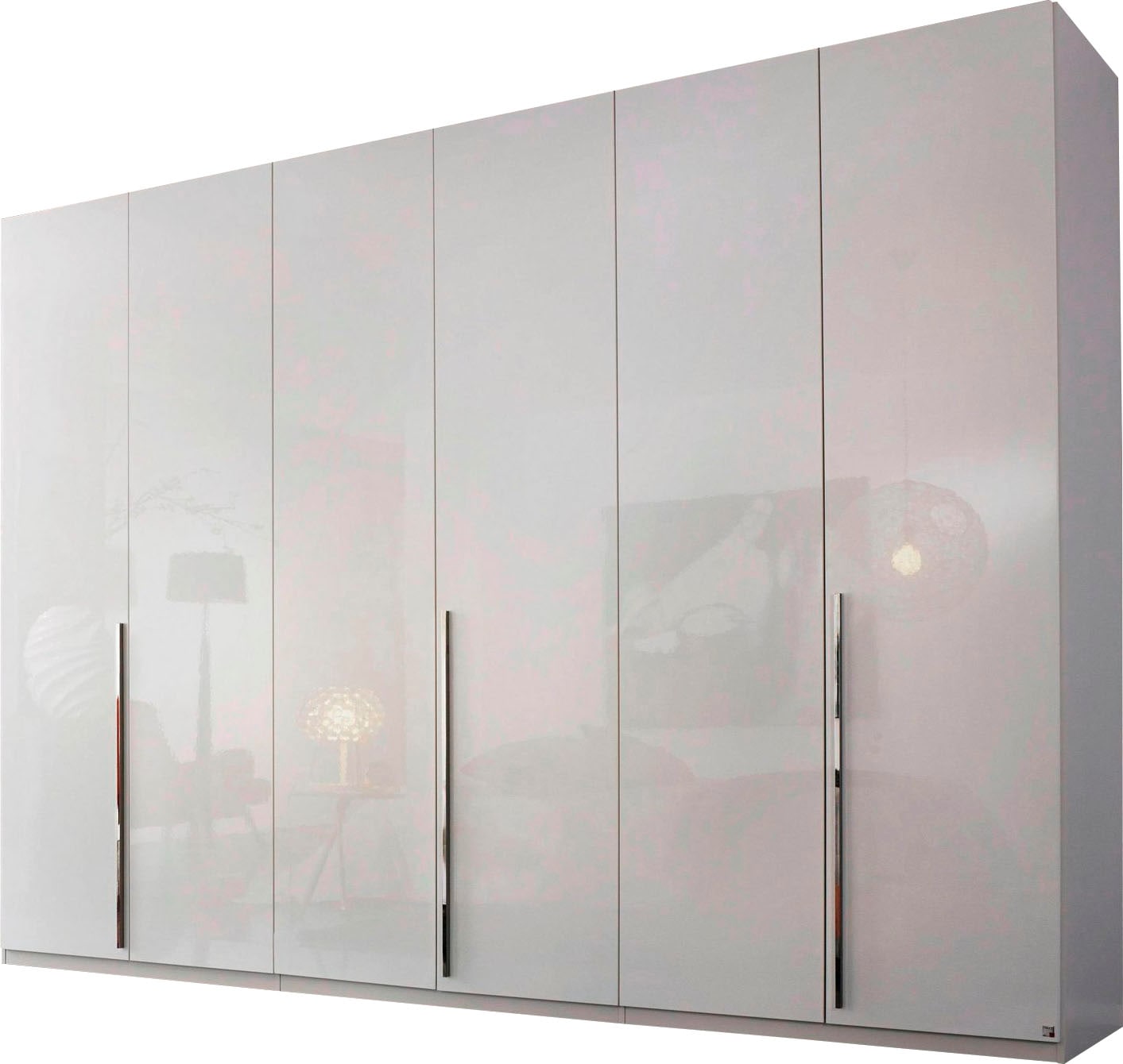 Drehtürenschrank RAUCH "Kleiderschrank Schrank Garderobe Wäscheschrank BESTSELLER MONTCLAR", alpinweiß, hochglanz weiß, griffe chrom, B:301cm H:223cm T:60cm, Holzwerkstoff, Schränke, Drehtürenschrank, Topseller