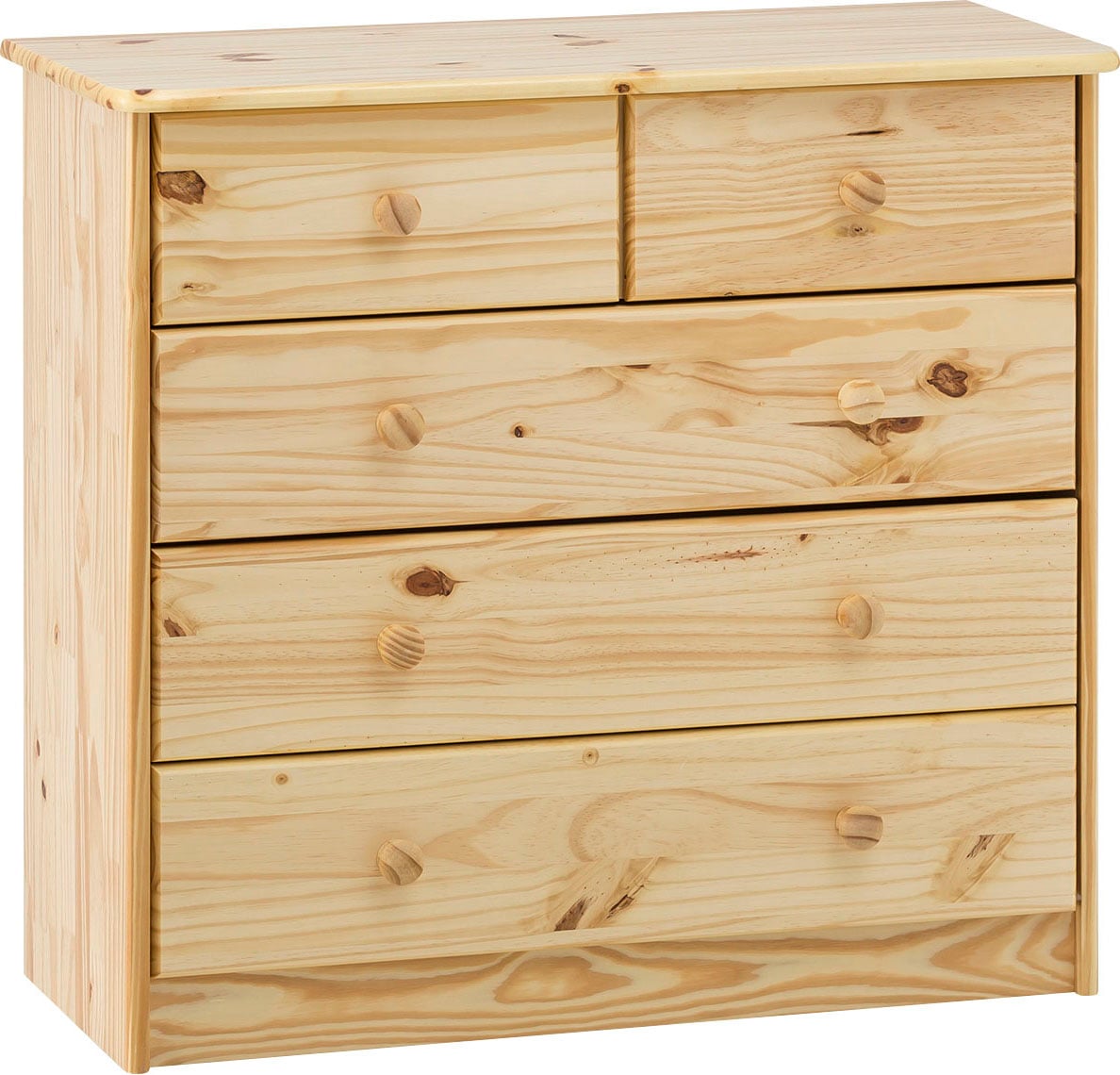Schubkastenkommode HOME AFFAIRE "Chur", beige (natur), B:81 H:75 T:35, Massivholz, Sideboards, Schubladenkommode Image