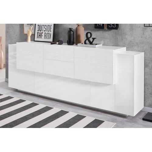 „Sideboard TECNOS „“Coro““ Sideboards Gr. B/H/T: 220 cm x 86 cm x 45 cm, 2, weiß (weiß, eiche gekalkt) Sideboards Breite ca. 220 cm“