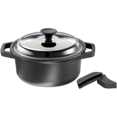 Kochtopf RÖSLE "CADINI", schwarz, B:26,5cm H:11cm L:33cm Ø:24cm, Töpfe, Suppentopf, Antihaftversiegelung, recyceltes Aluminium, Induktion