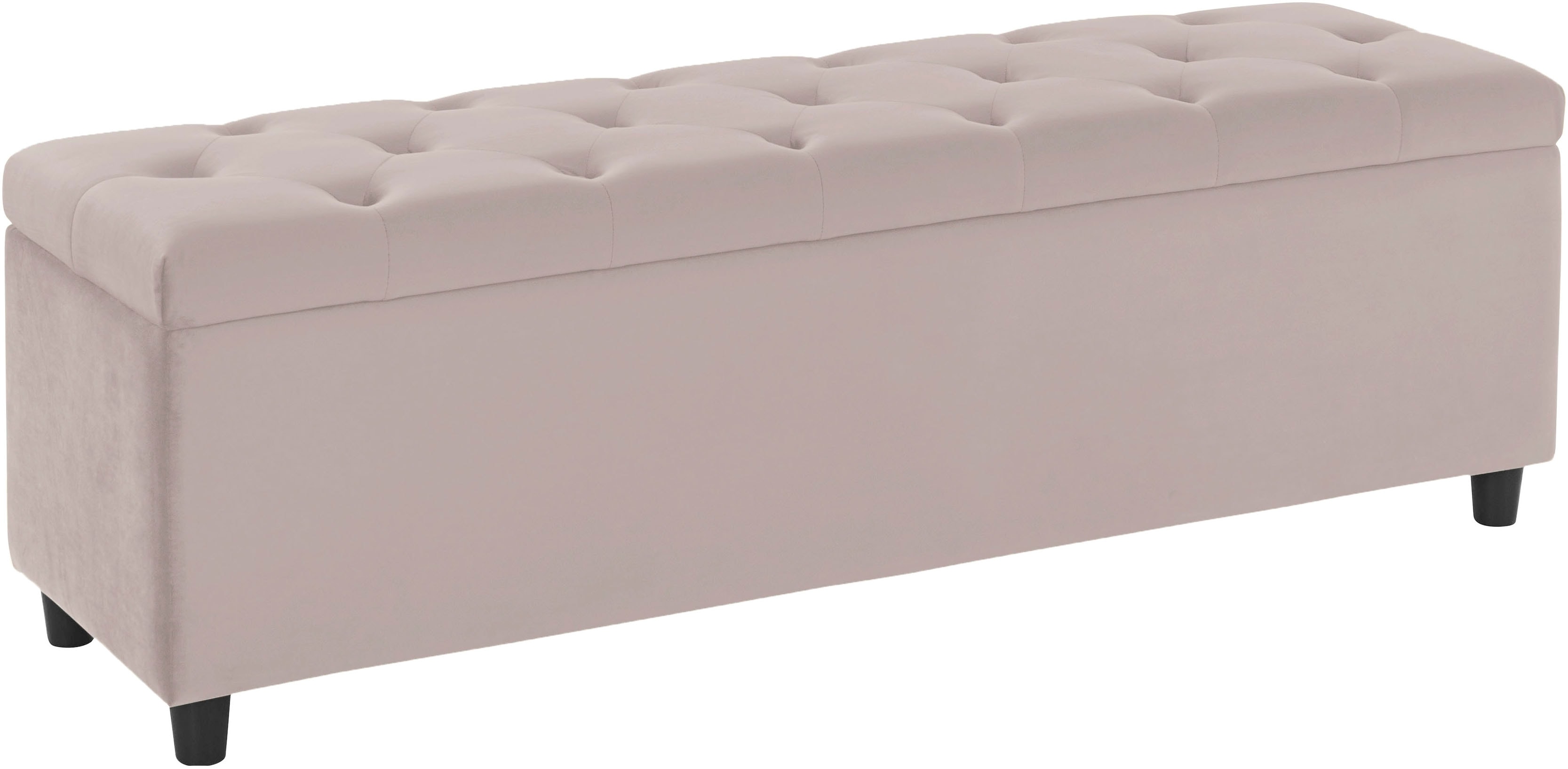 Bettbank HOME AFFAIRE "Relaxy", beige (beige, grau), B:100cm H:41,5cm T:40cm, Massivholz, Polyester, Sperrholz, Sitzbänke, Bettbank, gesteppt, mit Staufach
