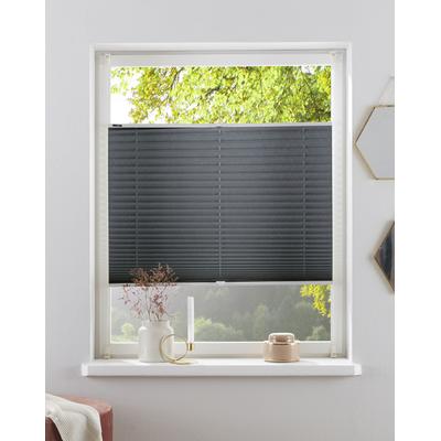 Plissee MY HOME "DAHRA - in Crush-Optik" Gr. 2, grau, B:50cm H:130cm, Obermaterial: 100% Polyester, Plissees, Fixmaß, Bestseller mit über 5500 4,5-Sterne-Bewertungen, Klemmträger Image