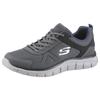 Sneaker SKECHERS "Track-Scloric", Herren, Gr. 45, grau (grau, navy), Textil, Leder, sportlich, Schuhe, Freizeitschuh, Halbschuh, Schnürschuh mit Skechers Memory Foam