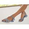 Sandale LASCANA "Sommerschuh", Damen, Gr. 40, blau (hellblau), Obermaterial: 100% Textilmaterial. Futter: 100% Lederimitat. Decksohle: 100% Lederimitat. Laufsohle: 100% Synthetik, unifarben, casual, Schuhe Riemchensandale Sandalette, Sandalette,...