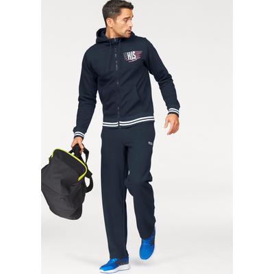 Jogginganzug H.I.S "Comfort Fit", Herren, Gr. 40/42 (XS), blau, Obermaterial: 60% Baumwolle, 40% Polyester, unifarben, sportlich, bequem, Sportanzüge, Topseller