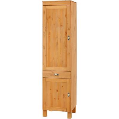 Hochschrank HOME AFFAIRE "Oslo", beige (natur gebeizt, gewachst), B:50cm H:205cm T:50cm, Massivholz, Schränke, 50 cm breit, in 2 Tiefen, 2 Türen, 1 Schublade, aus massiver Kiefer Image