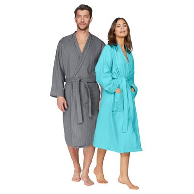 Unisex-Bademantel MY HOME "Travel, ideal für Sauna & Spa, Hotelbademantel, Morgenmantel" Gr. XXL, grau, L:125cm in Gr. XXL, Leichtfrottee, Hausmäntel, Bademantel, für Damen & Herren, leichte Qualität, langer Bademantel, S-3XL Image