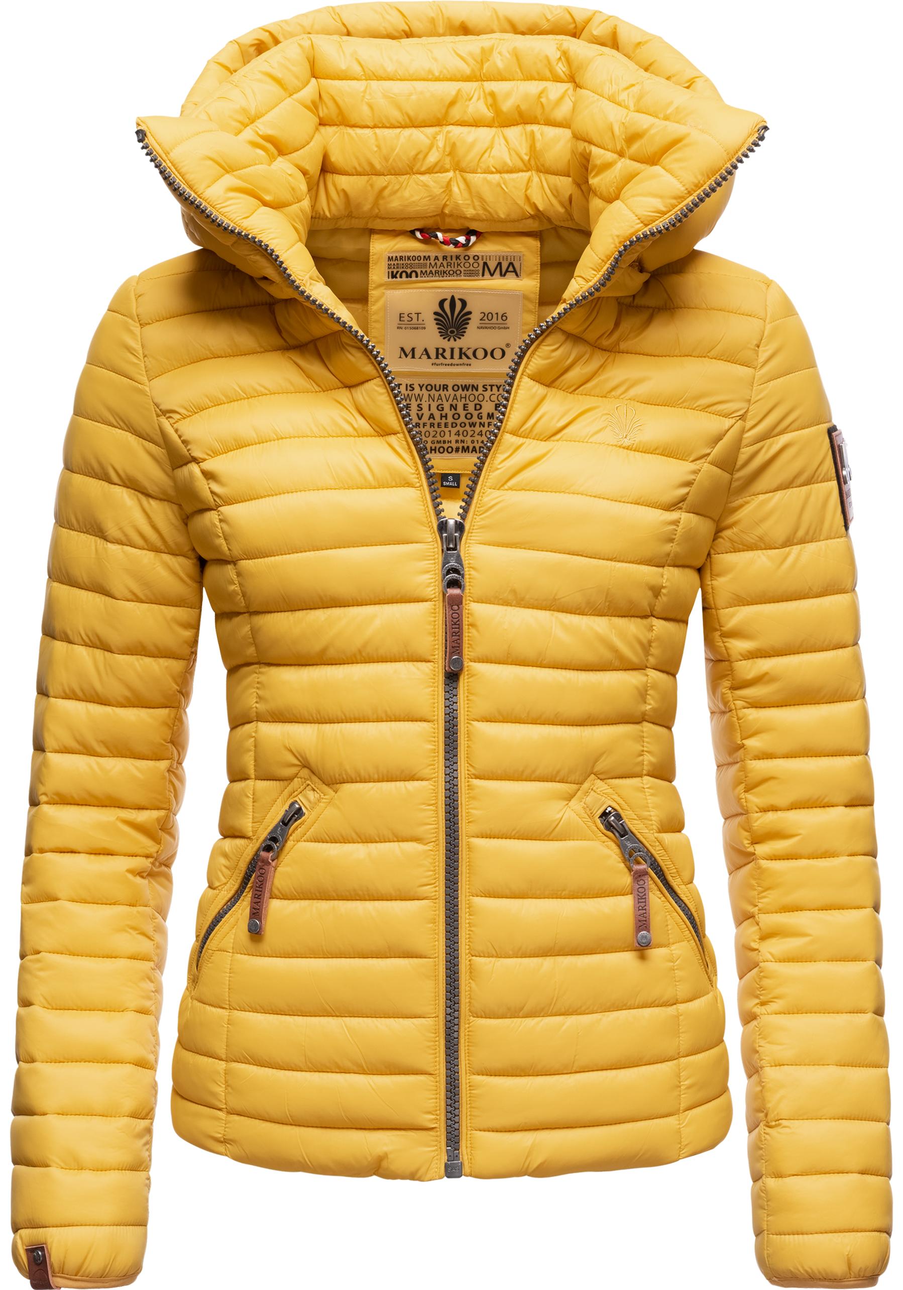 Steppjacke MARIKOO "Löwenbaby", Damen, Gr. XS (34), gelb (sonnengelb), Oberstoff: 100% Nylon, Futter: 100% Polyester, Wattierung: 100% Polyester, Ärmelfutter: 100% Polyester, tailliert hüftbedeckend, Ärmel ohne Ärmelschlitz elastischer Bund, Jacken,... Image