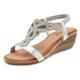 Sandale LASCANA Gr. 40, silberfarben Damen Schuhe Keilsandaletten Sandalette, Sommerschuh mit leichtem Keilabsatz und Glitzer-Steinchen