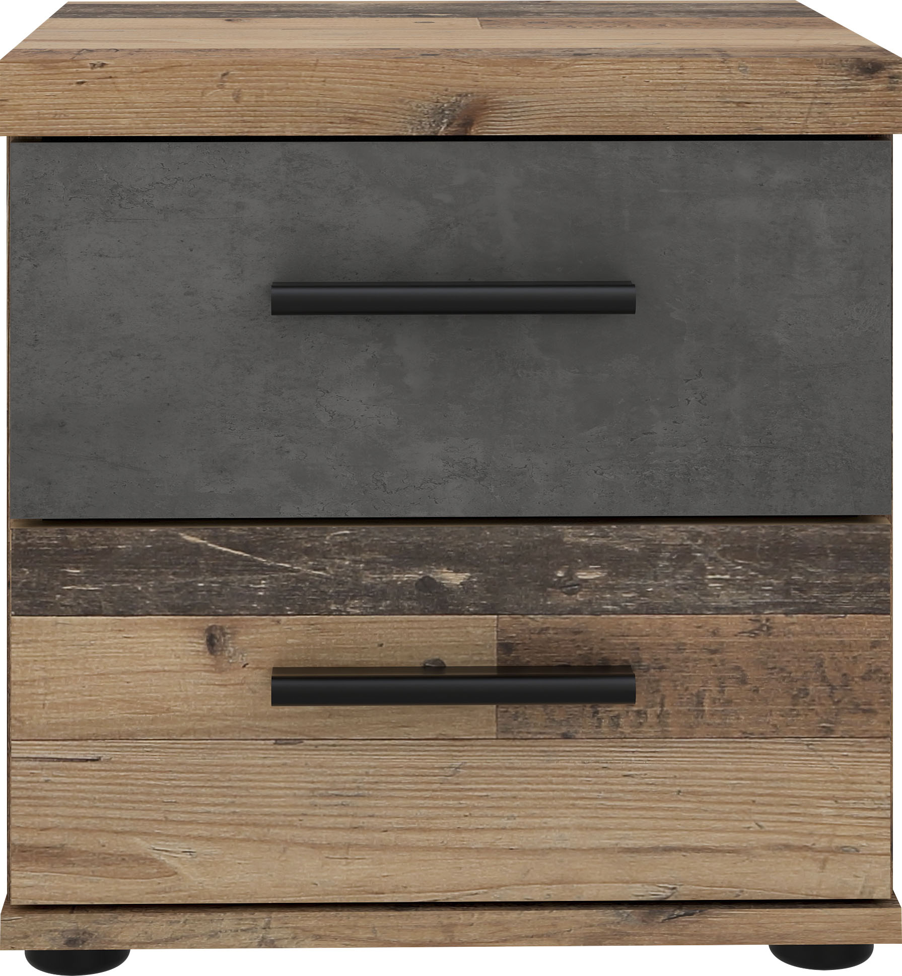 Nachtkonsole FORTE "Winnie", grau (old wood vintage, betonoptik dunkel grau), B:37,6cm H:38,6cm T:34,7cm, FSC-zertifizierter Holzwerkstoff, Sideboards, Nachtkonsole