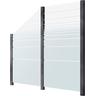 STAKET PRO Zaun Zaunelemente Glaszaun, Gesamtlänge: 2,29 m, 3 Pfosten grau Zaunelemente
