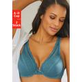 Push-up-BH PETITE FLEUR Gr. 80, Cup A, blau (blau, weiß) Damen BHs Bralette High-Apex-BH Spitzen-BH Spitzenwäsche Push-up-BH BH Spitzen-BHs