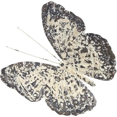 Wanddekoobjekt HOME AFFAIRE "Wanddeko Vintage Butterfly", weiß (blau, cremeweiß), B:35,5cm H:38cm T:7cm, Metall, Wanddekoobjekte, Wanddekoration, Schmetterling, aus Metall Image
