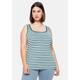 Tanktop SHEEGO "Große Größen" Gr. 42, blau (dunkelpetrol) Damen Tops Tanktops