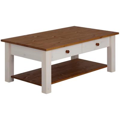 Couchtisch HOME AFFAIRE "Chicago, TOPSELLER", weiß (weiß, honig), B:100cm H:40cm T:60cm, Tische, in zwei Größen, Landhausstil, zusätzlicher Stauraum Image