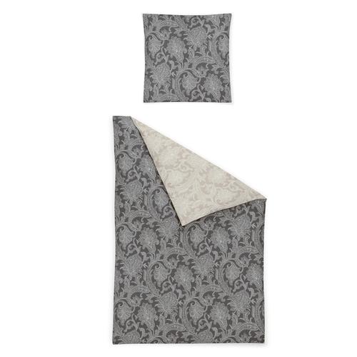 „Wendebettwäsche IRISETTE „“Nova 8370″“ Bettwäsche Gr. B/L: 135 cm x 200 cm (1 St.), B/L: 80 cm x 80 cm (1 St.), Mako-Satin, grau (stone) Bettwäsche 135×200 cm edel und hochwertig“