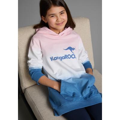 Kapuzensweatshirt KANGAROOS "Longsweatshirt mit Farbverlauf", Mädchen, Gr. 176/182, rosa (rosa, blau), Sweatware, Obermaterial: 100% Baumwolle, mehrfarbig, bedruckt, modisch, Basic Po-bedeckend, Langarm Bündchen, Sweatshirts, Langarm mit Bündchen,... Image