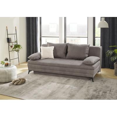 Schlafsofa JOCKENHÖFER GRUPPE "Laurin", braun (braun, schlamm), B:202cm T:105cm, Korpus: 100% Polyester, Kissen: 100% Polyester, Sofas, als Dauerschläfer geeignet, Bettfunktion und Stauraum/Bettkasten Image